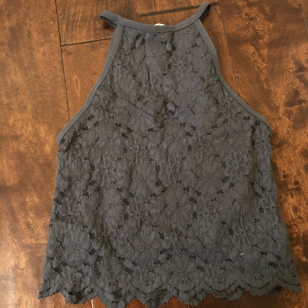 Grey lace top